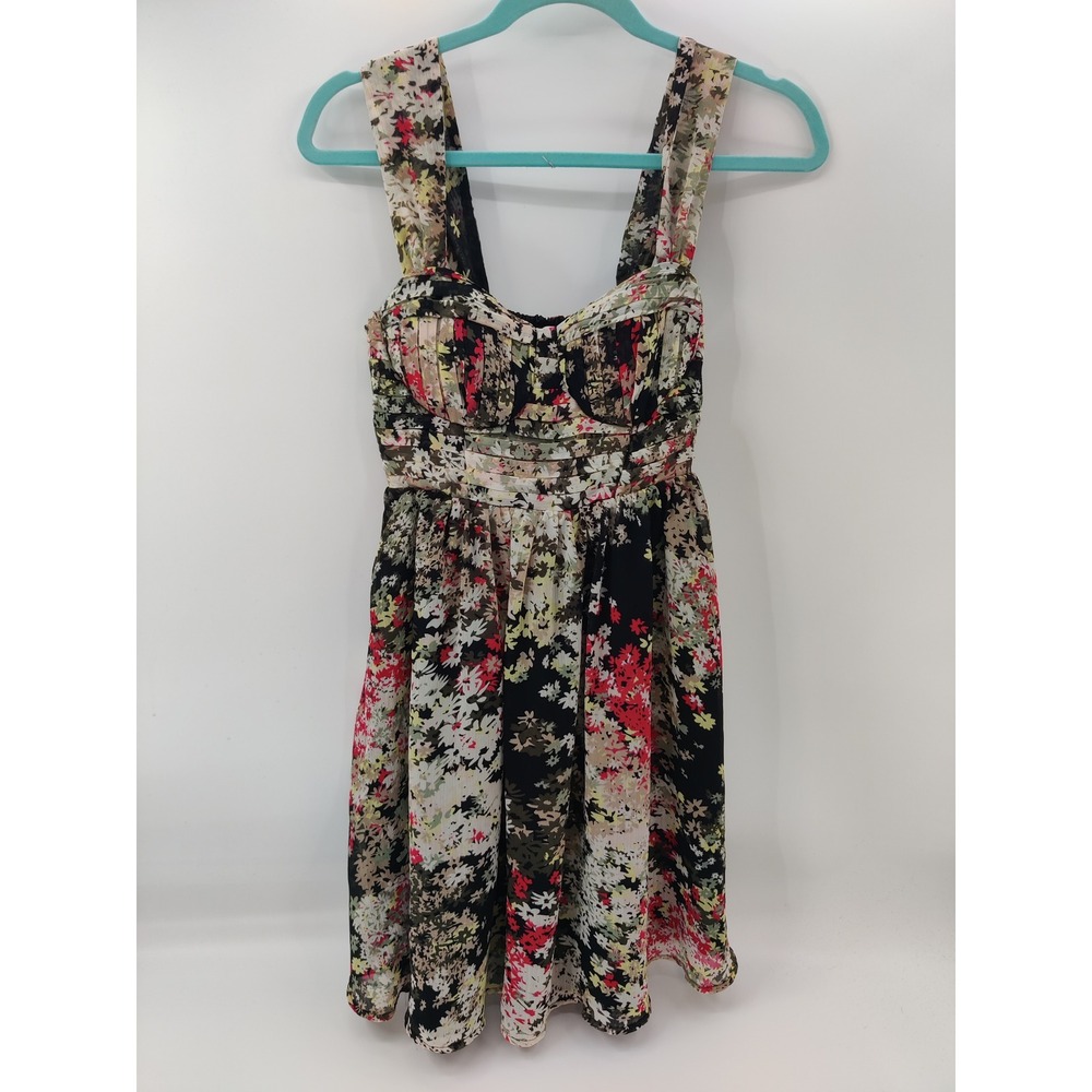 Candie's Floral Print Sundress Dress Sleeveless Mini Summer Women's Size Small